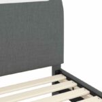 vidaXL Detský rám na posteľ s čelom Tmavo šedá 90 x 200 cm látka – Obrázok 8