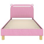 vidaXL Detský rám na posteľ s čelom Ružová 90 x 200 cm látka – Obrázok 5