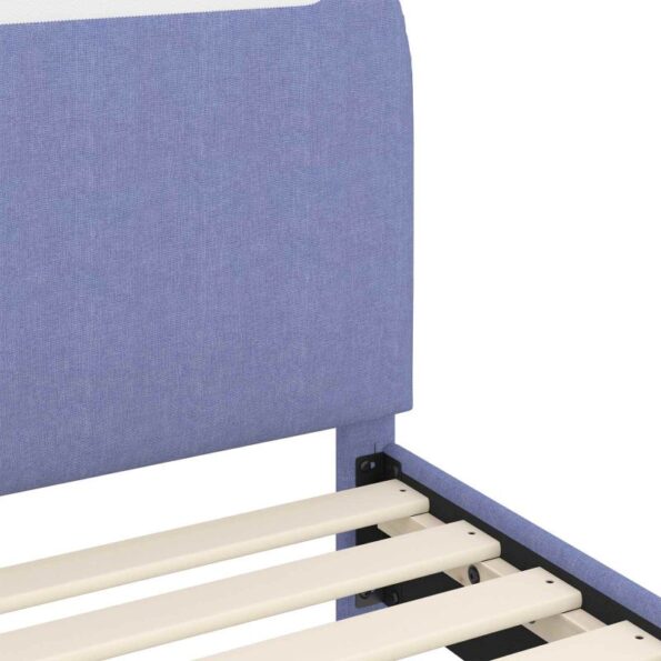 vidaXL Detský rám na posteľ s čelom Modrá džínovina 90 x 200 cm látka – Obrázok 8