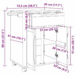 vidaXL Kuchynský vozík Biela 72,5 x 45 x 80 cm – Obrázok 12