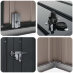 vidaXL Úložná krabica do záhrady Čierna 151,5 x 107 x 100 cm Oceľ – Obrázok 10