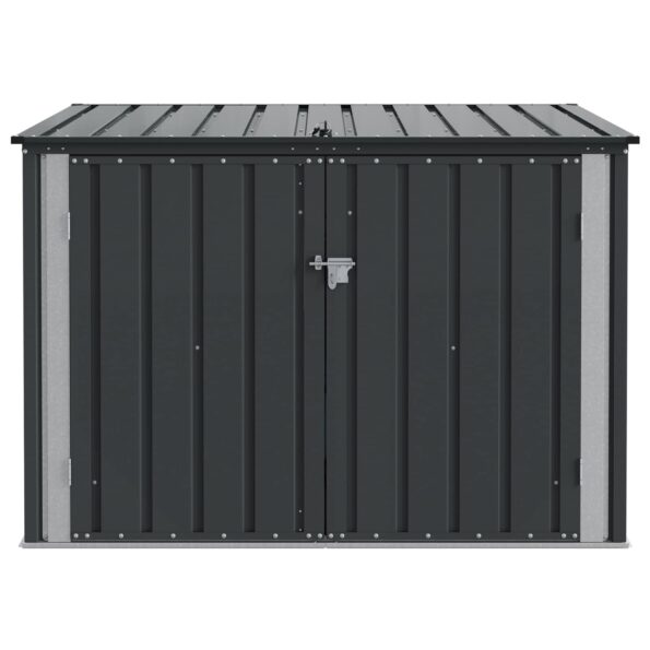 vidaXL Úložná krabica do záhrady Čierna 151,5 x 107 x 100 cm Oceľ – Obrázok 7