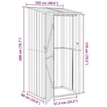 vidaXL Záhradné prístrešky Antracit 103 x 86 x 200 cm Kov – Obrázok 11