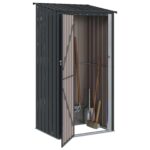 vidaXL Záhradné prístrešky Antracit 103 x 86 x 200 cm Kov – Obrázok 3