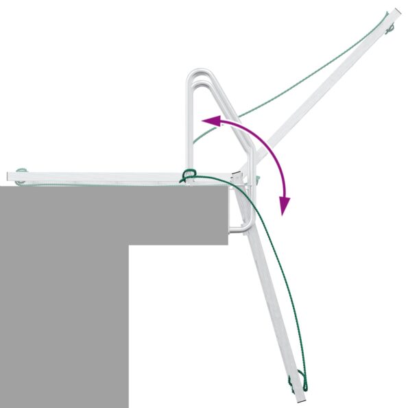 vidaXL Rebrík na molo Iný Strieborná 58 x 77 x 191 cm Hliník – Obrázok 10