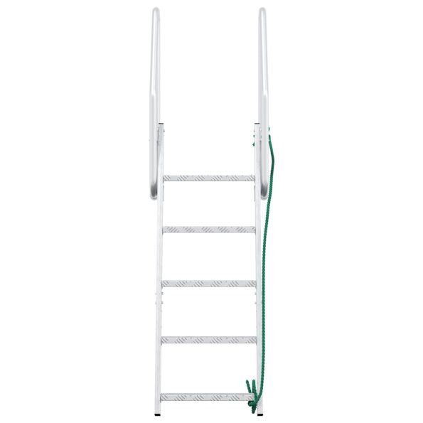 vidaXL Rebrík na molo Iný Strieborná 58 x 77 x 191 cm Hliník – Obrázok 4