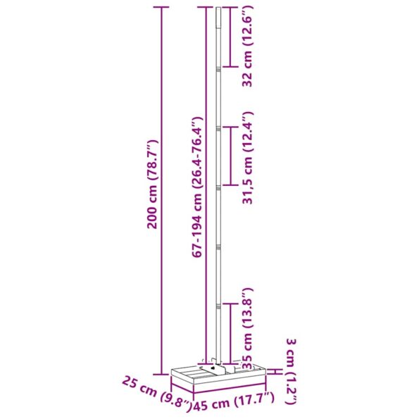 vidaXL Záhradný nivelátor 45 x 25 x 200 cm – Obrázok 9