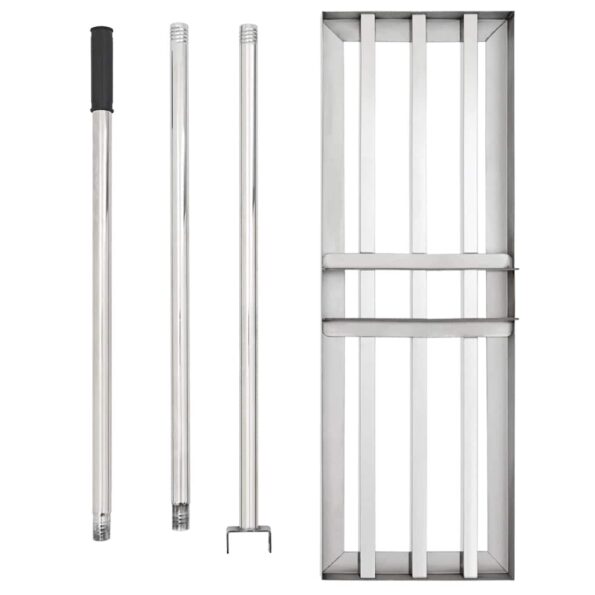 vidaXL Záhradný hrable Strieborná 75 x 25 x 200 cm Nerezová oceľ – Obrázok 7