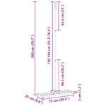 vidaXL Záhradný hrable Strieborná 75 x 25 x 200 cm Nerezová oceľ – Obrázok 9