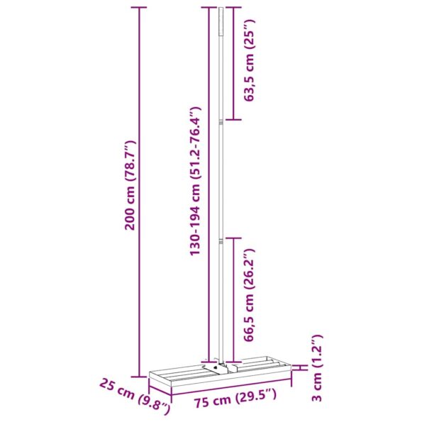 vidaXL Záhradný hrable Strieborná 75 x 25 x 200 cm Nerezová oceľ – Obrázok 9