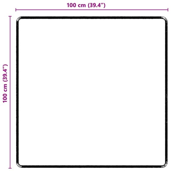 vidaXL Behúň koberec Čierna 100 x 100 cm 100% Polypropylén Tuft – Obrázok 8