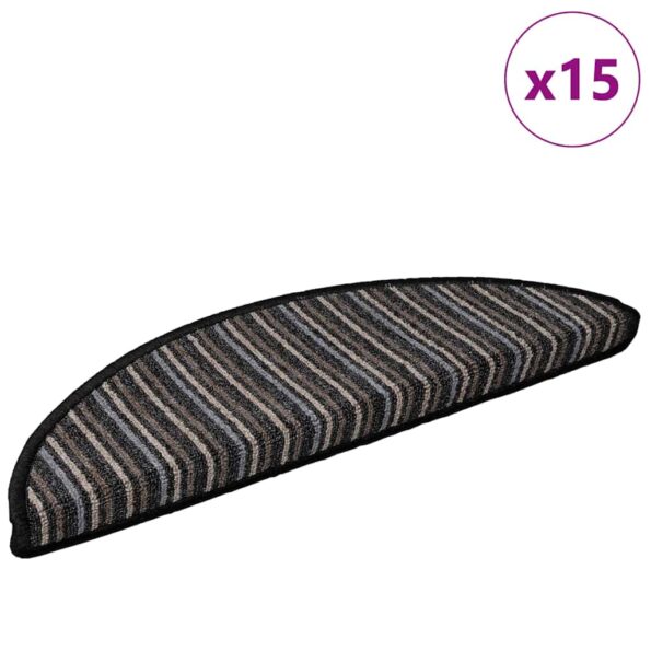 vidaXL Samolepiace schodové rohože 15 pcs Antracit 56 x 17 x 3 cm – Obrázok 3