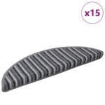 vidaXL Samolepiace schodové rohože 15 pcs Sivá 56 x 17 x 3 cm – Obrázok 3