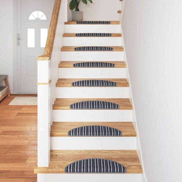 vidaXL Samolepiace schodové rohože 15 pcs Sivá 56 x 17 x 3 cm – Obrázok 4