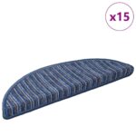 vidaXL Samolepiace schodové rohože 15 pcs Modrá 56 x 17 x 3 cm – Obrázok 3