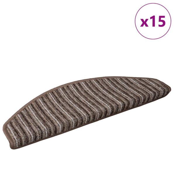 vidaXL Samolepiace schodové rohože 15 pcs Hnedá 65 x 21 x 4 cm – Obrázok 3
