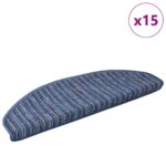 vidaXL Samolepiace schodové rohože 15 pcs Modrá 65 x 21 x 4 cm – Obrázok 3