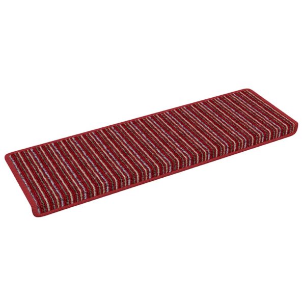 vidaXL Samolepiace schodové rohože 15 pcs Červená 65 x 21 x 4 cm – Obrázok 2