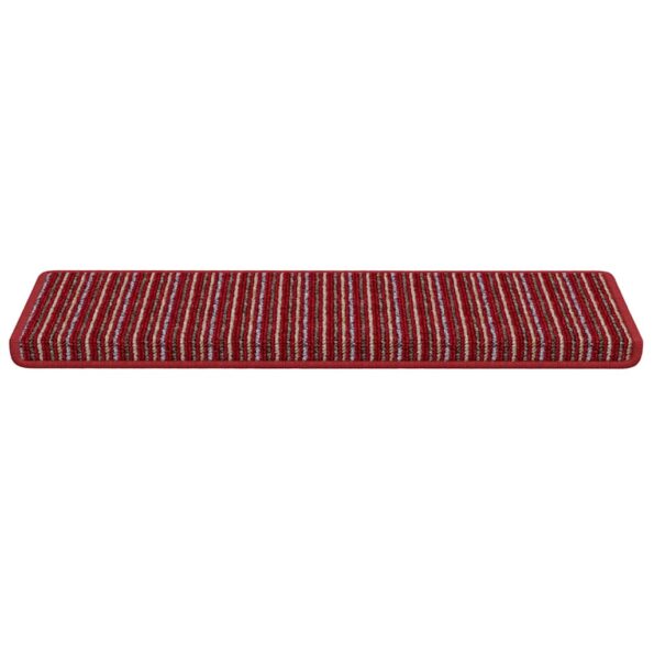 vidaXL Samolepiace schodové rohože 15 pcs Červená 65 x 21 x 4 cm – Obrázok 5