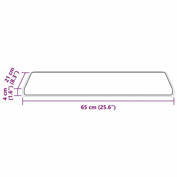 vidaXL Samolepiace schodové rohože 15 pcs Červená 65 x 21 x 4 cm – Obrázok 9