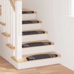 vidaXL Samolepiace schodové rohože 15 pcs Antracit 65 x 21 x 4 cm