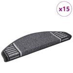 vidaXL Samolepiace schodové rohože 15 pcs Antracit 65 x 21 x 4 cm – Obrázok 3