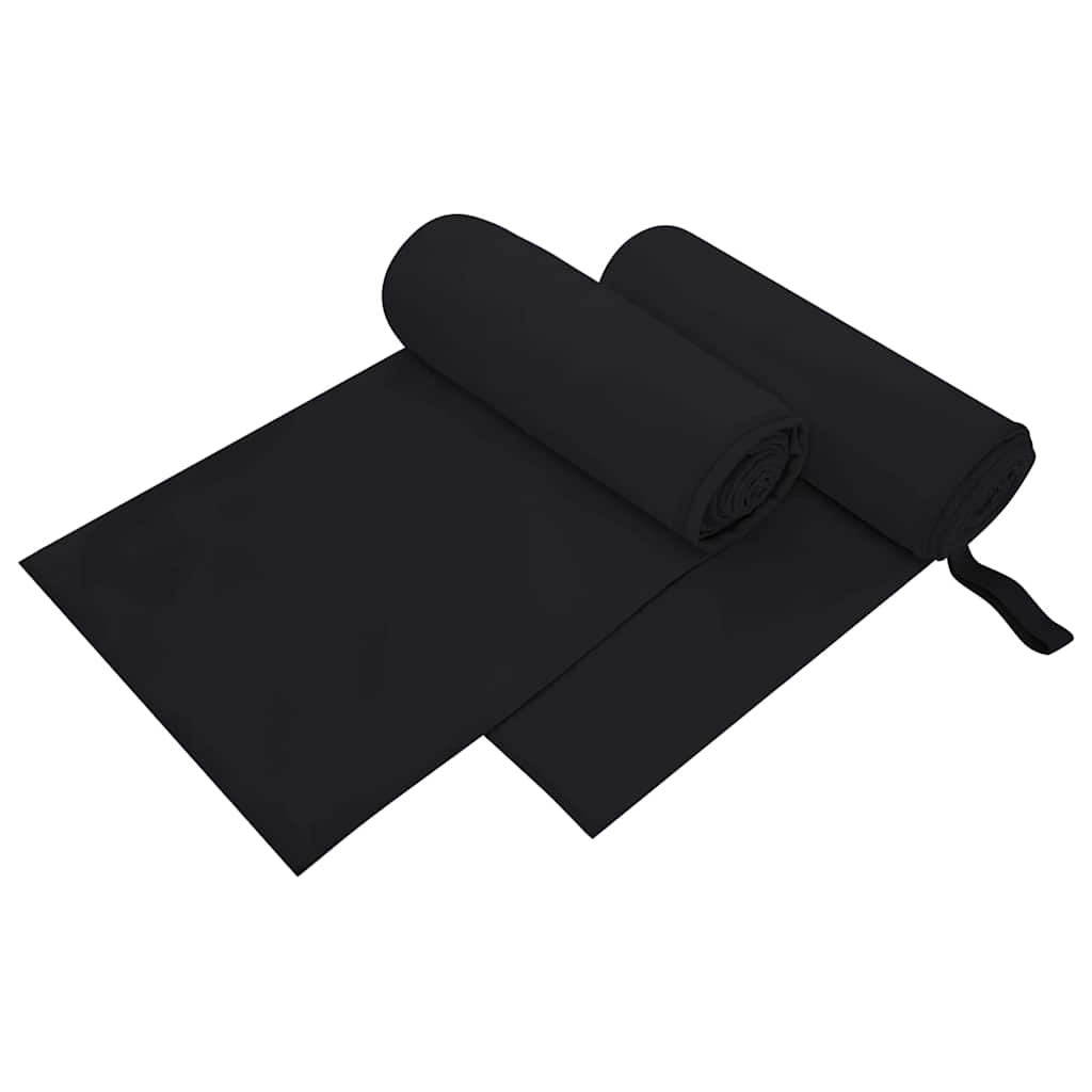 42011461_1.jpg vidaXL Športové uteráky 2 pcs Čierna 200 x 100 cm Polyester a polyamid – Obrázok 1
