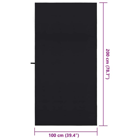 vidaXL Športové uteráky 2 pcs Čierna 200 x 100 cm Polyester a polyamid – Obrázok 8