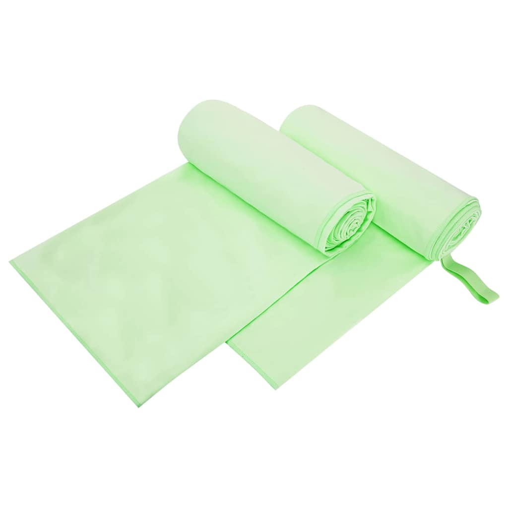 42011481_1.jpg vidaXL Športové uteráky 2 pcs Zelená 200 x 100 cm Polyester a polyamid – Obrázok 1