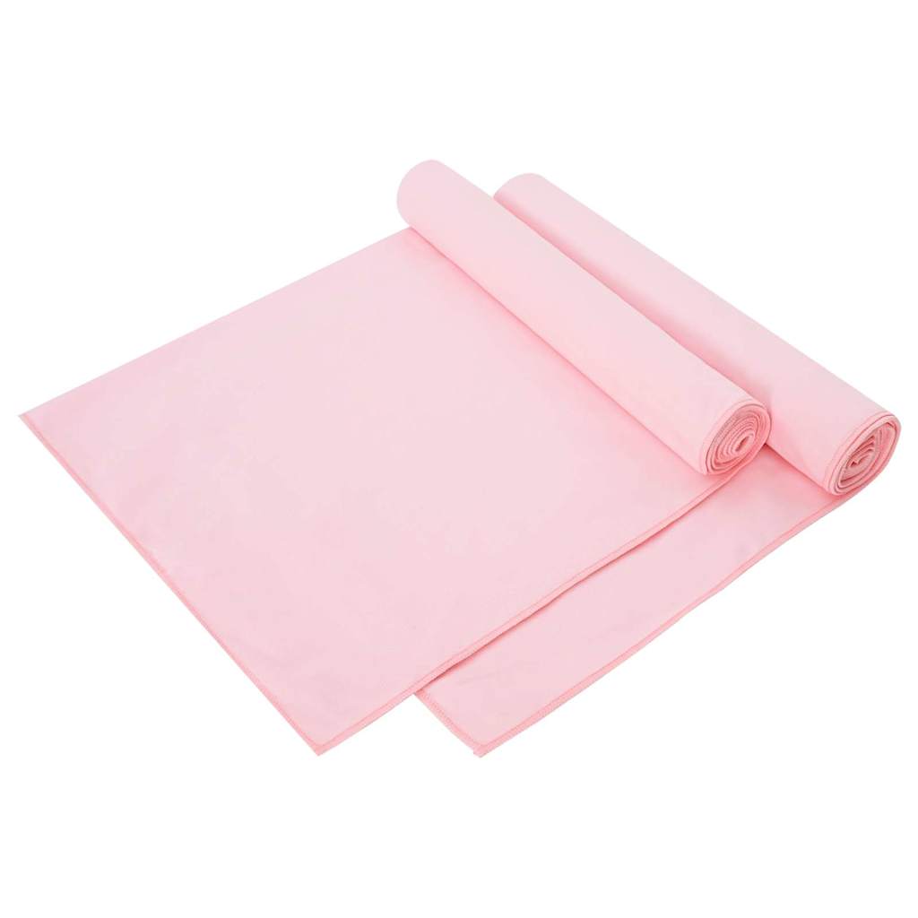 42011489_1.jpg vidaXL Športové uteráky 2 pcs Ružová 140 x 70 cm Polyester a polyamid – Obrázok 1