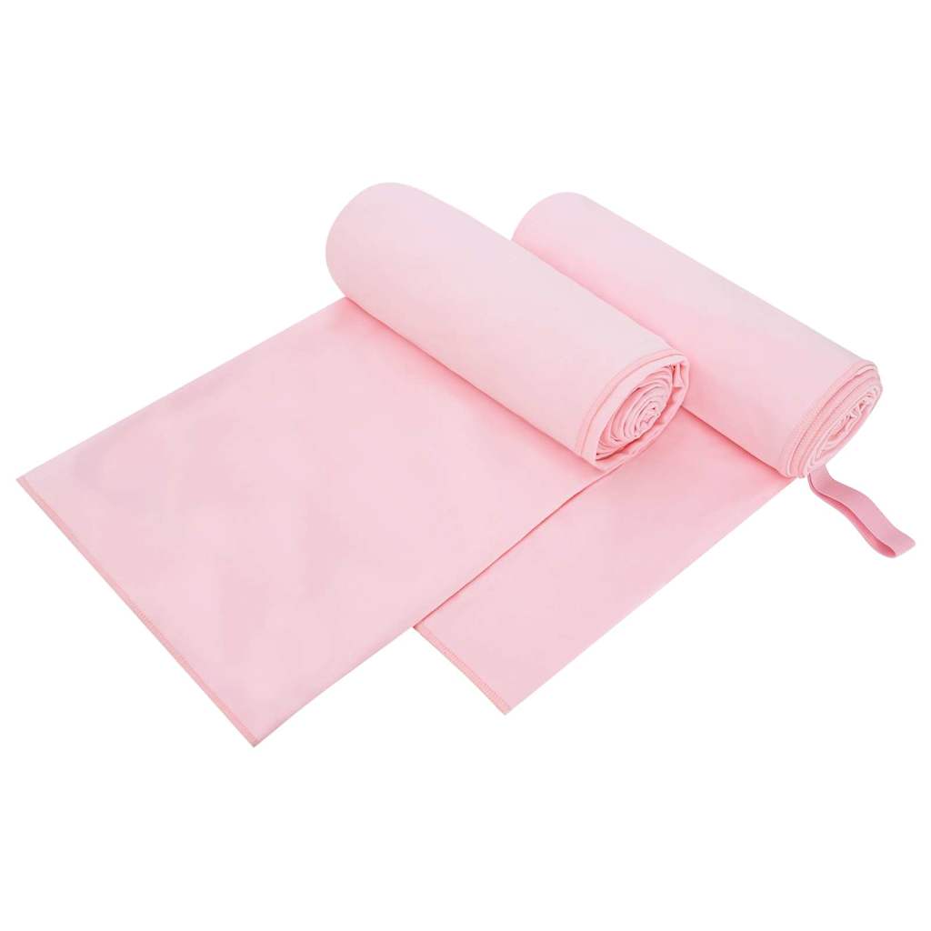 42011491_1.jpg vidaXL Športové uteráky 2 pcs Ružová 200 x 100 cm Polyester a polyamid – Obrázok 1