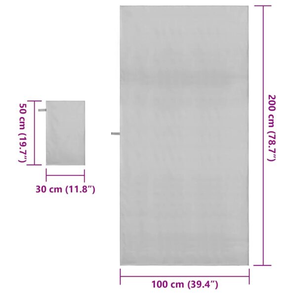 vidaXL Sada športových uterákov 2 pcs Sivá látka – Obrázok 8