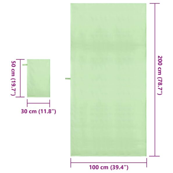 vidaXL Sada športových uterákov Iný Zelená látka – Obrázok 8