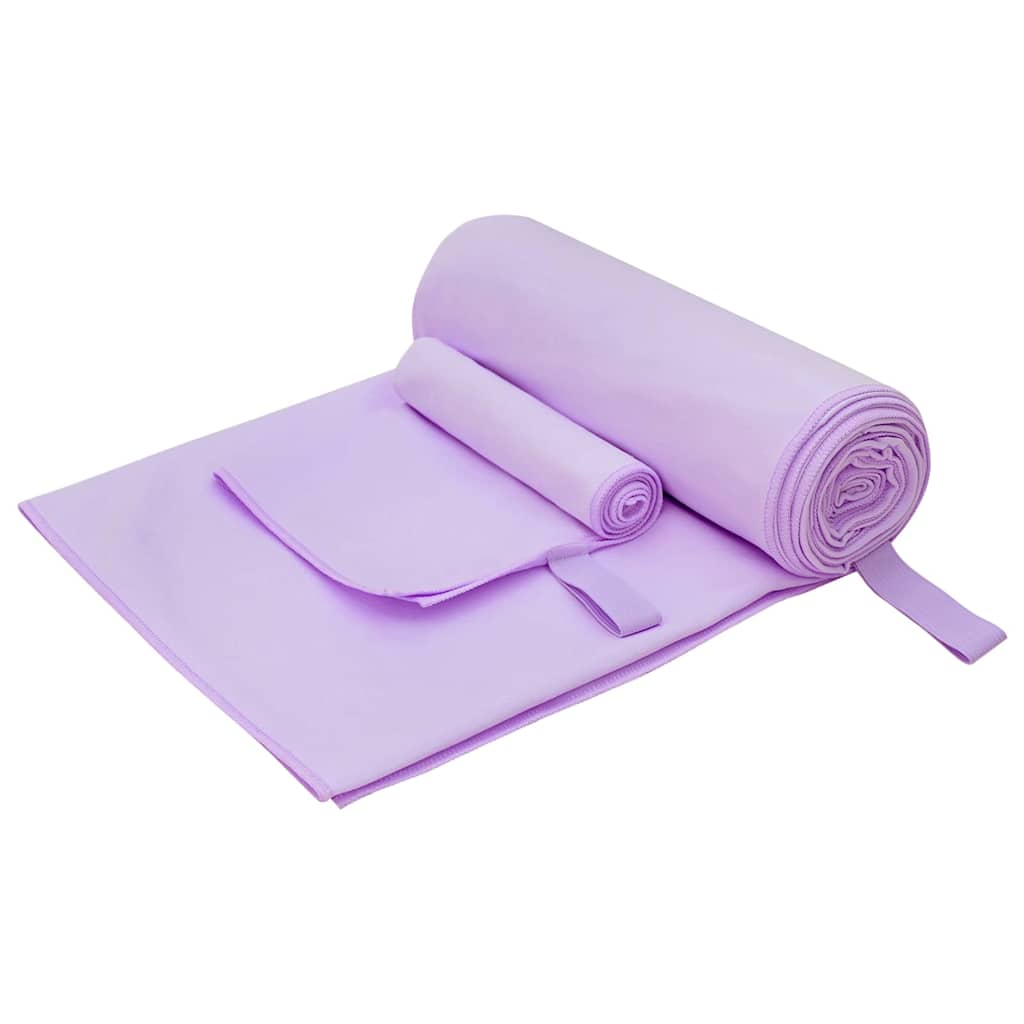 42011497_1.jpg vidaXL Sada športových uterákov 2 pcs Fialová látka – Obrázok 1