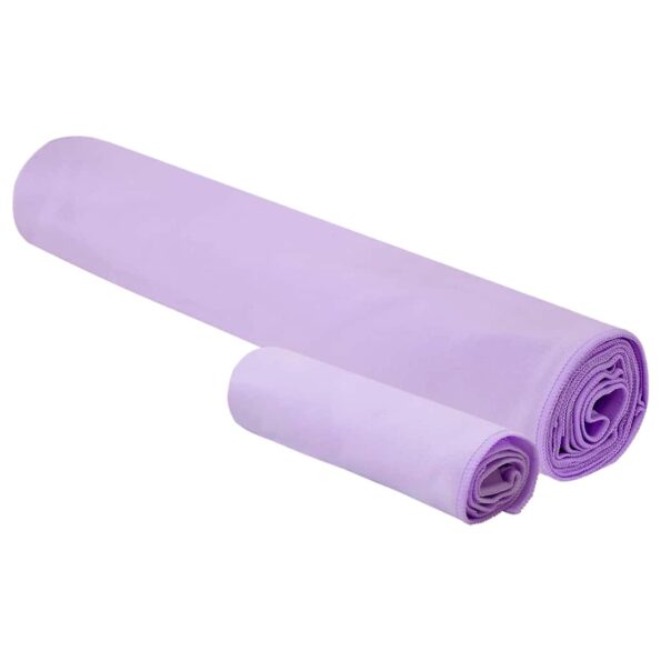vidaXL Sada športových uterákov 2 pcs Fialová látka – Obrázok 2