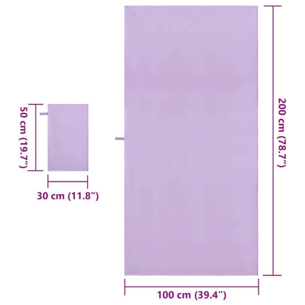 vidaXL Sada športových uterákov 2 pcs Fialová látka – Obrázok 8