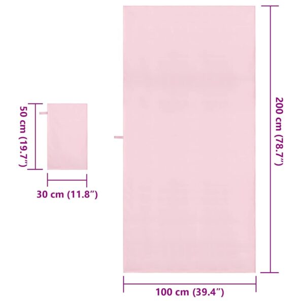 vidaXL Sada športových uterákov Iný Ružová látka – Obrázok 8
