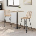 vidaXL Barová stolička 2 pcs Prírodná 44,5 x 54,5 x 97,5 cm – Obrázok 3