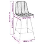 vidaXL Barová stolička 2 pcs Čierna 44,5 x 54,5 x 97,5 cm – Obrázok 11