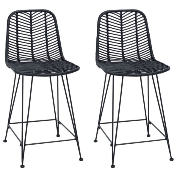 vidaXL Barová stolička 2 pcs Čierna 44,5 x 54,5 x 97,5 cm – Obrázok 2