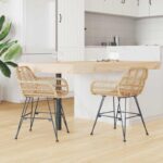 vidaXL Jedálenská stolička 2 pcs Prírodná 55 x 50 x 74 cm – Obrázok 3