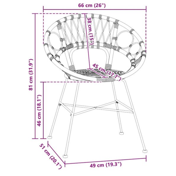 vidaXL Jedálenská stolička 2 pcs Čierna 65 x 55,5 x 81 cm – Obrázok 11
