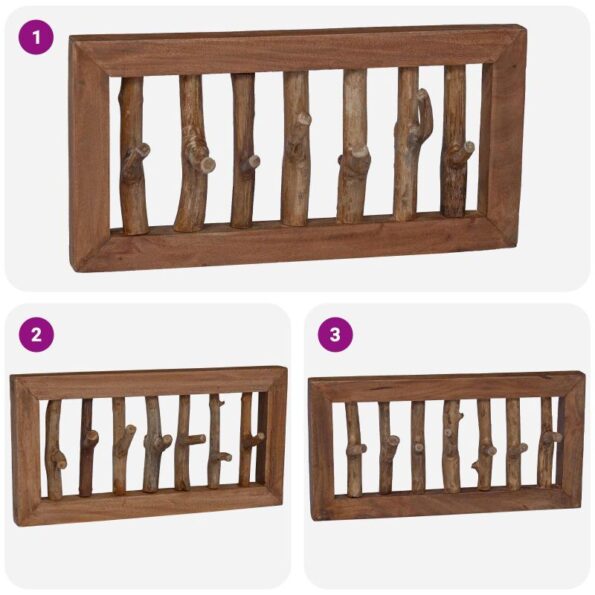 vidaXL Háčik na kabáty Prírodná 50 x 10 x 25 cm – Obrázok 4