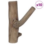 vidaXL Háčik Hnedá 4 x 4 x 14 cm Masívne obnovené drevo – Obrázok 3