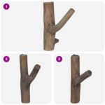 vidaXL Háčik Hnedá 4 x 4 x 14 cm Masívne obnovené drevo – Obrázok 5