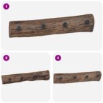 vidaXL Vešiak Hnedá 50 x 8 x 12 cm Masívne obnovené drevo – Obrázok 4