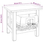 vidaXL Bočný stôl Hnedá 38 x 28 x 35 cm Mahagónový masív – Obrázok 12
