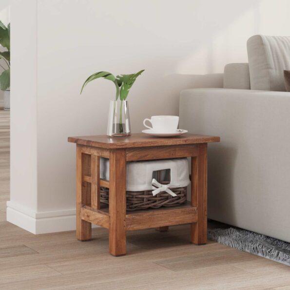 vidaXL Bočný stôl Hnedá 38 x 28 x 35 cm Mahagónový masív – Obrázok 3