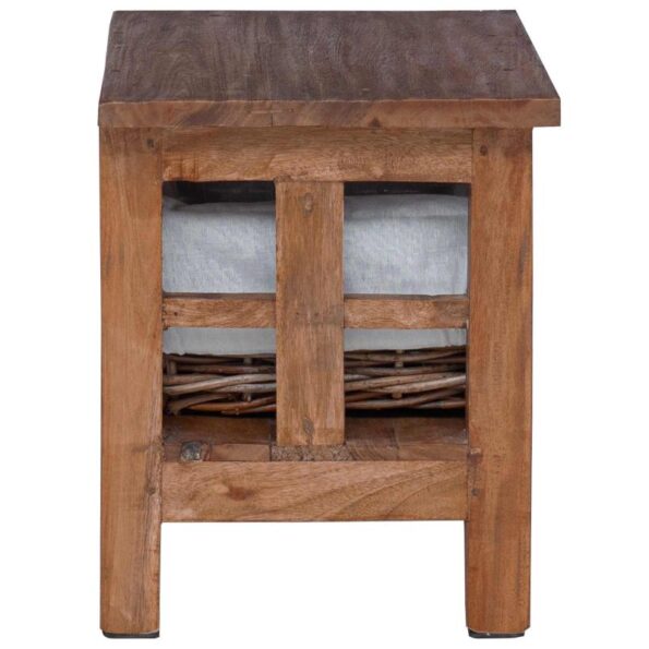 vidaXL Bočný stôl Hnedá 38 x 28 x 35 cm Mahagónový masív – Obrázok 6