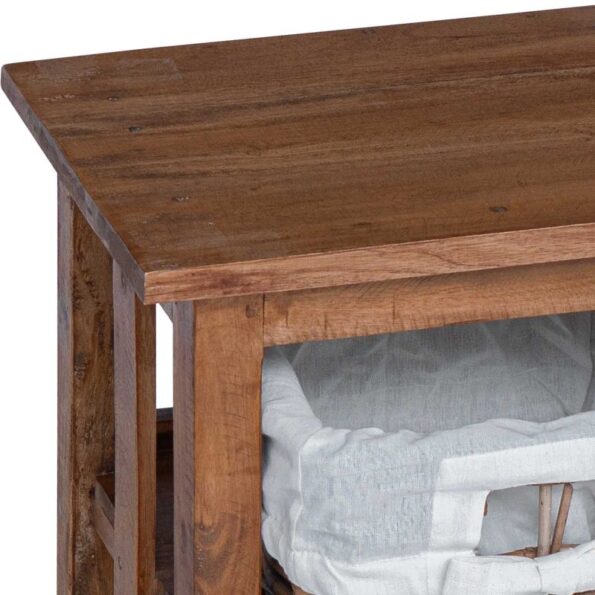 vidaXL Bočný stôl Hnedá 38 x 28 x 35 cm Mahagónový masív – Obrázok 9